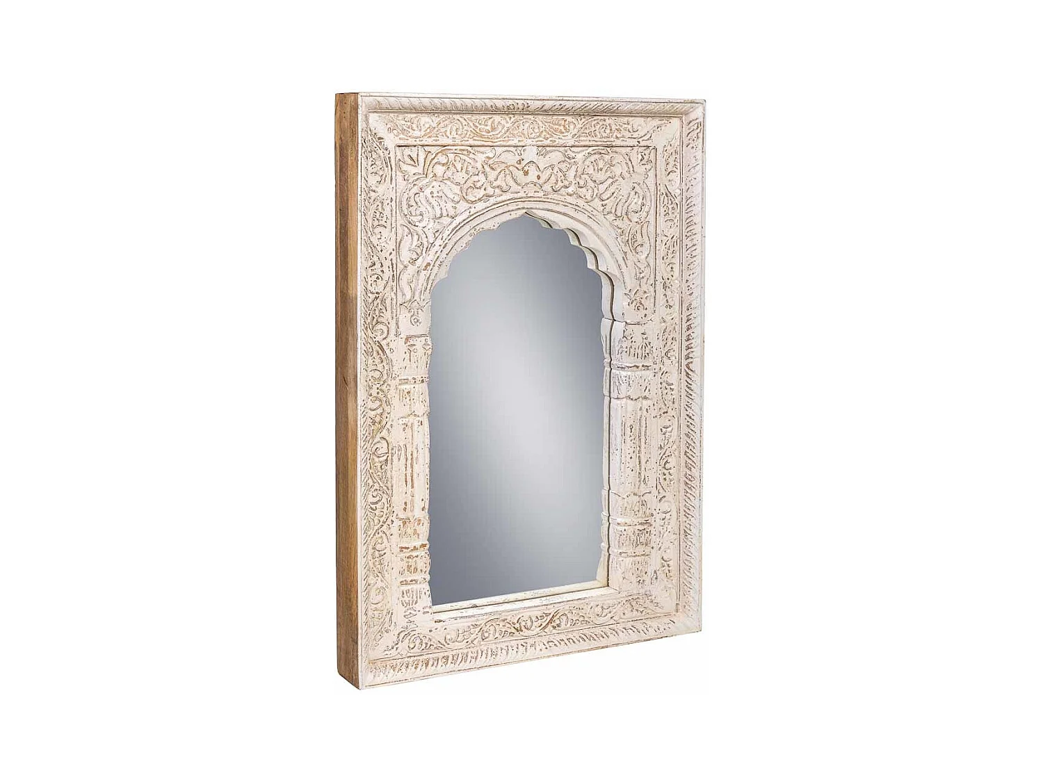 Spiegel aus Holz und weißem Glas 60x6x87