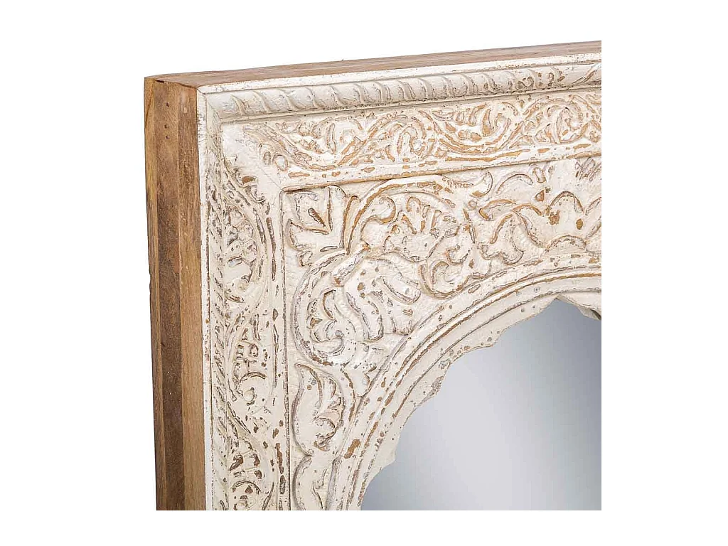 Spiegel aus Holz und weißem Glas 60x6x87