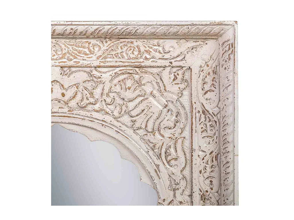 Spiegel aus Holz und weißem Glas 60x6x87