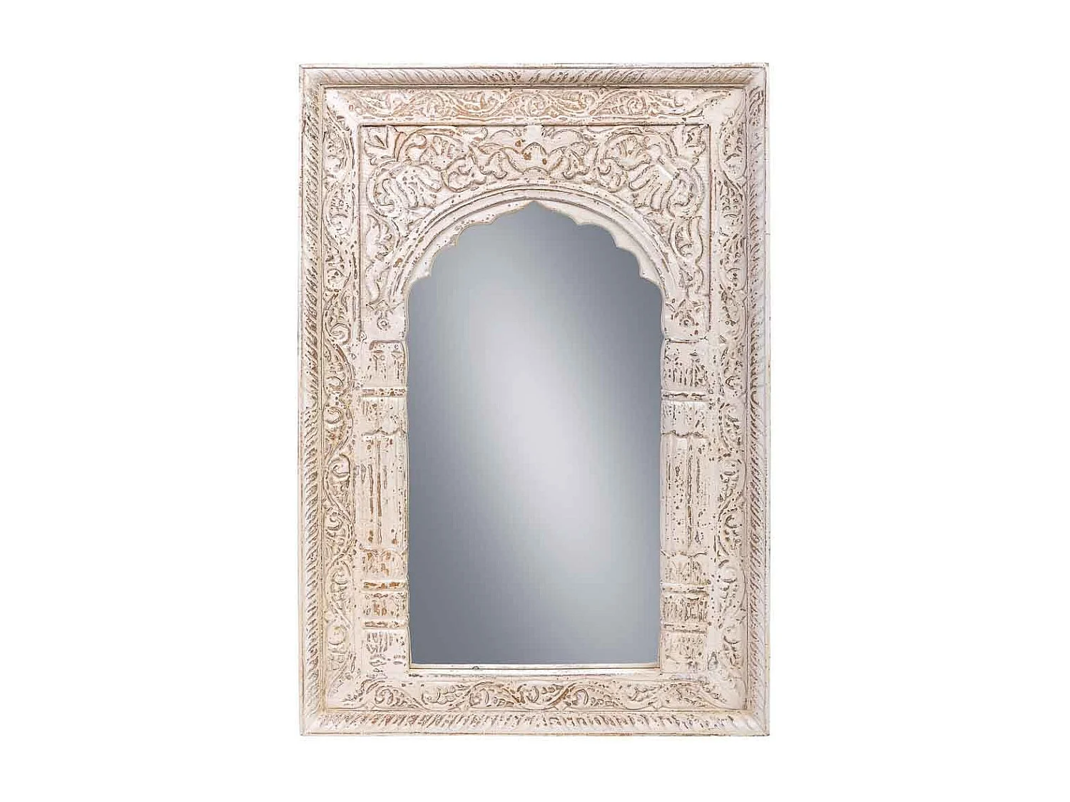 Spiegel aus Holz und weißem Glas 60x6x87