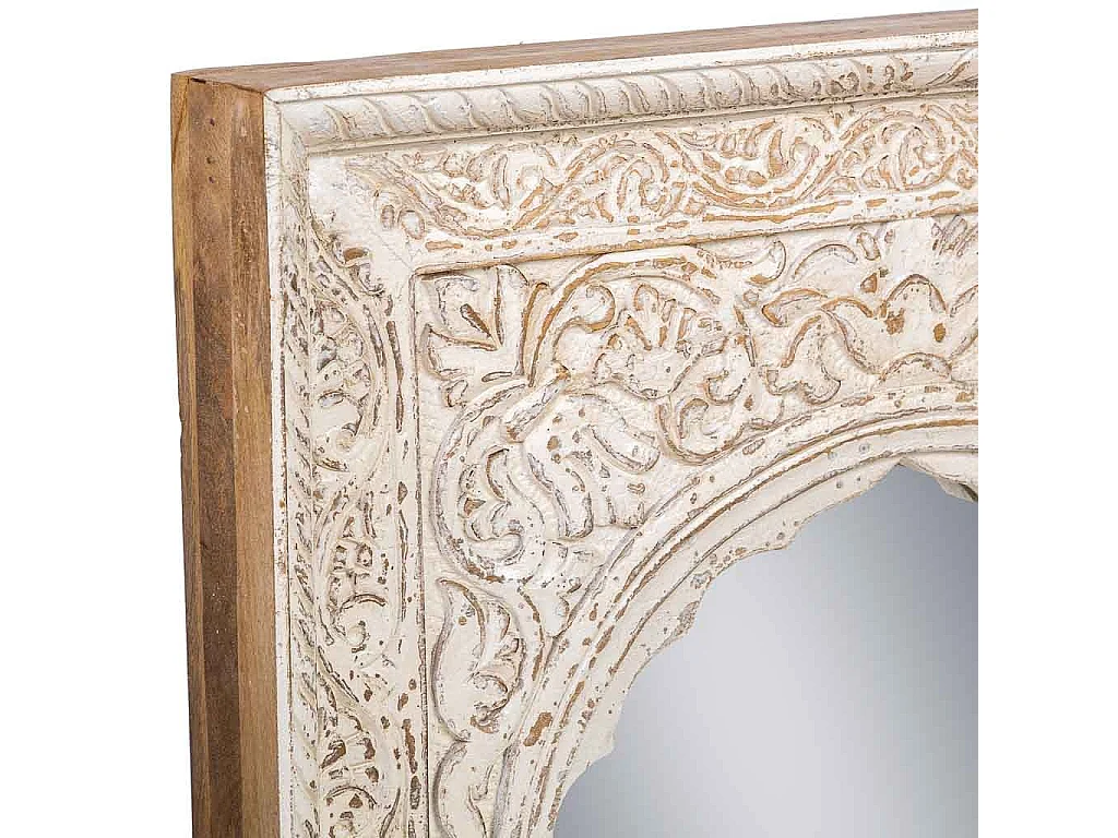 Spiegel aus Holz und weißem Glas 60x6x87