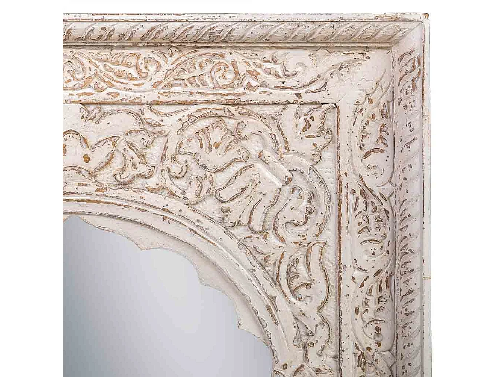 Spiegel aus Holz und weißem Glas 60x6x87