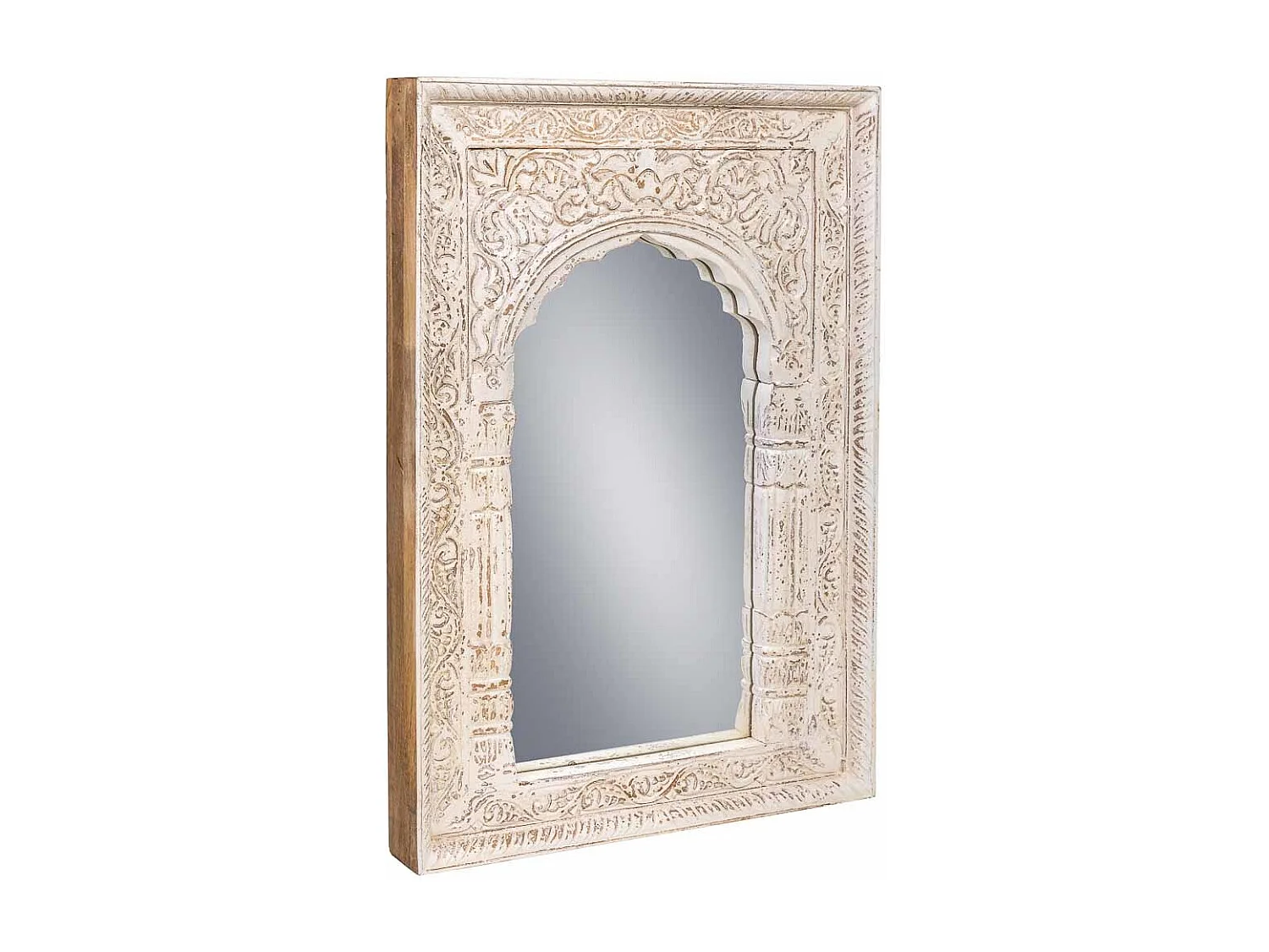 Spiegel aus Holz und weißem Glas 60x6x87