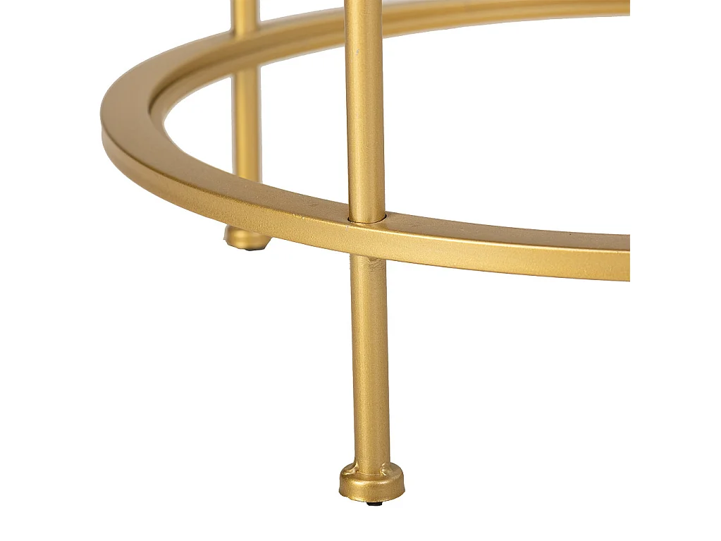 Set aus 3 goldenen Couchtischen aus Metall