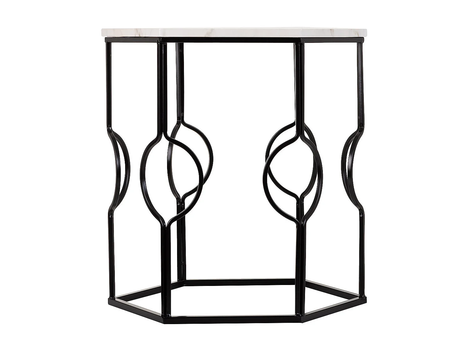 Set di 2 tavolini in metallo nero