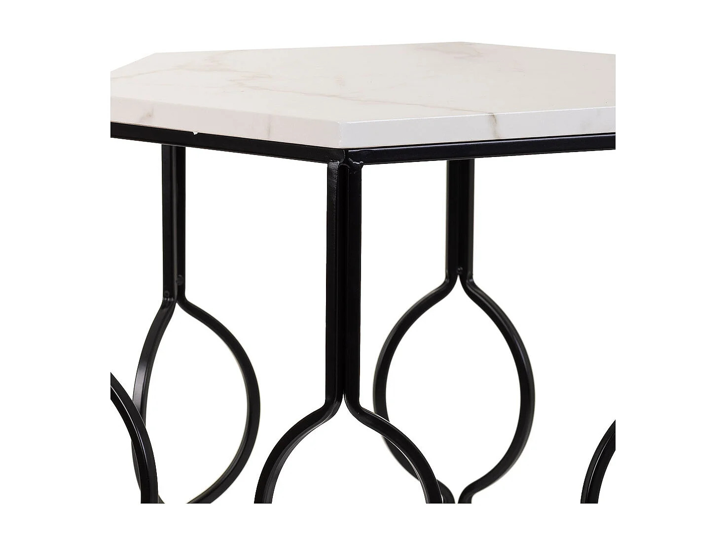 Set di 2 tavolini in metallo nero