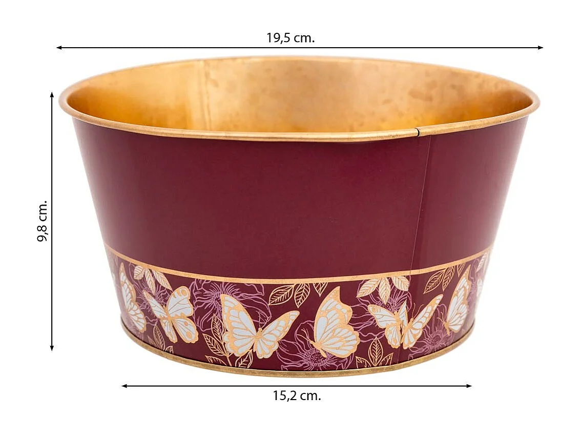 Panier en métal rouge D19,5x9,8 B15,2