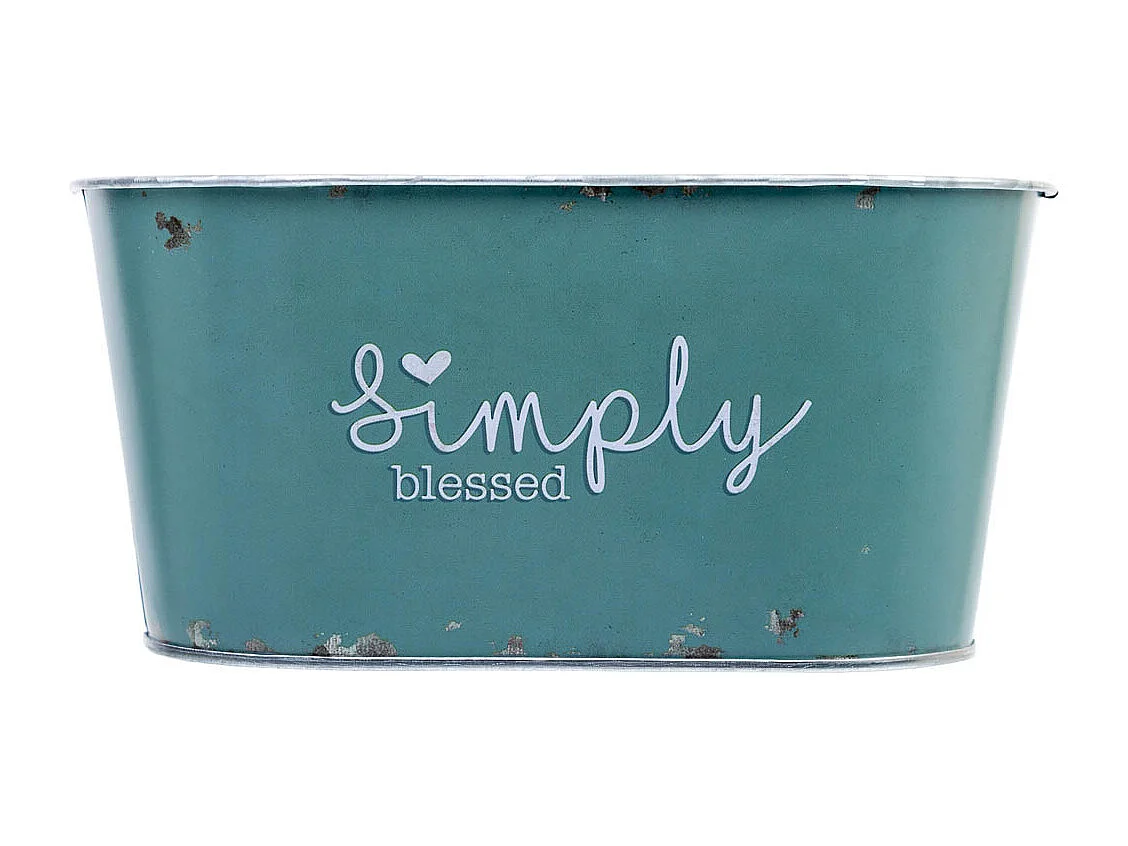 Panier en métal bleu 19,5x11,5x9 B16,5x8,5