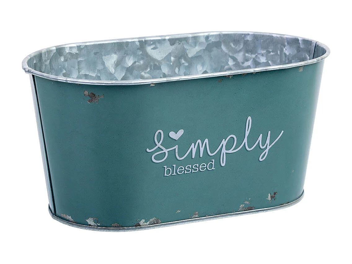 Panier en métal bleu 19,5x11,5x9 B16,5x8,5