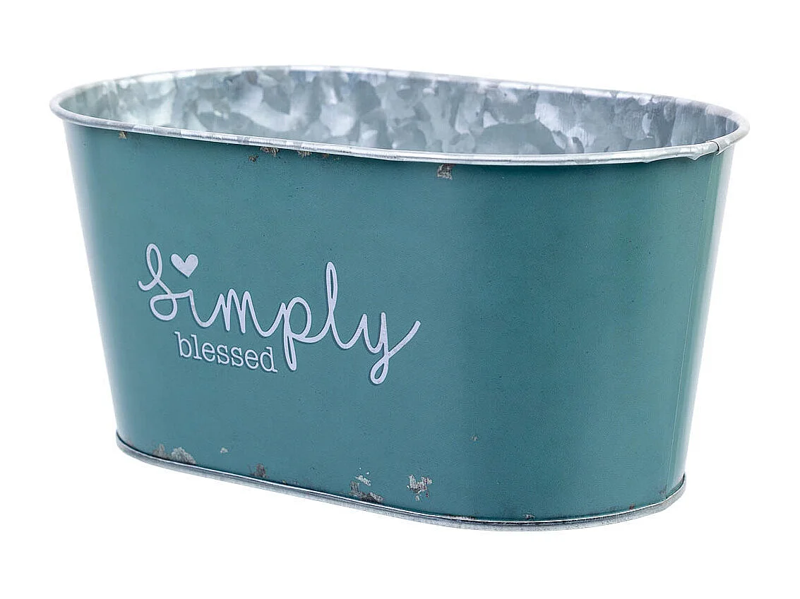 Panier en métal bleu 19,5x11,5x9 B16,5x8,5