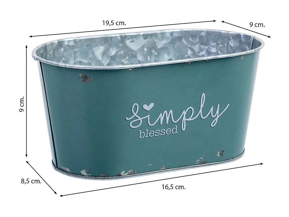 Cesto metálico azul 19,5x11,5x9 B16,5x8,5