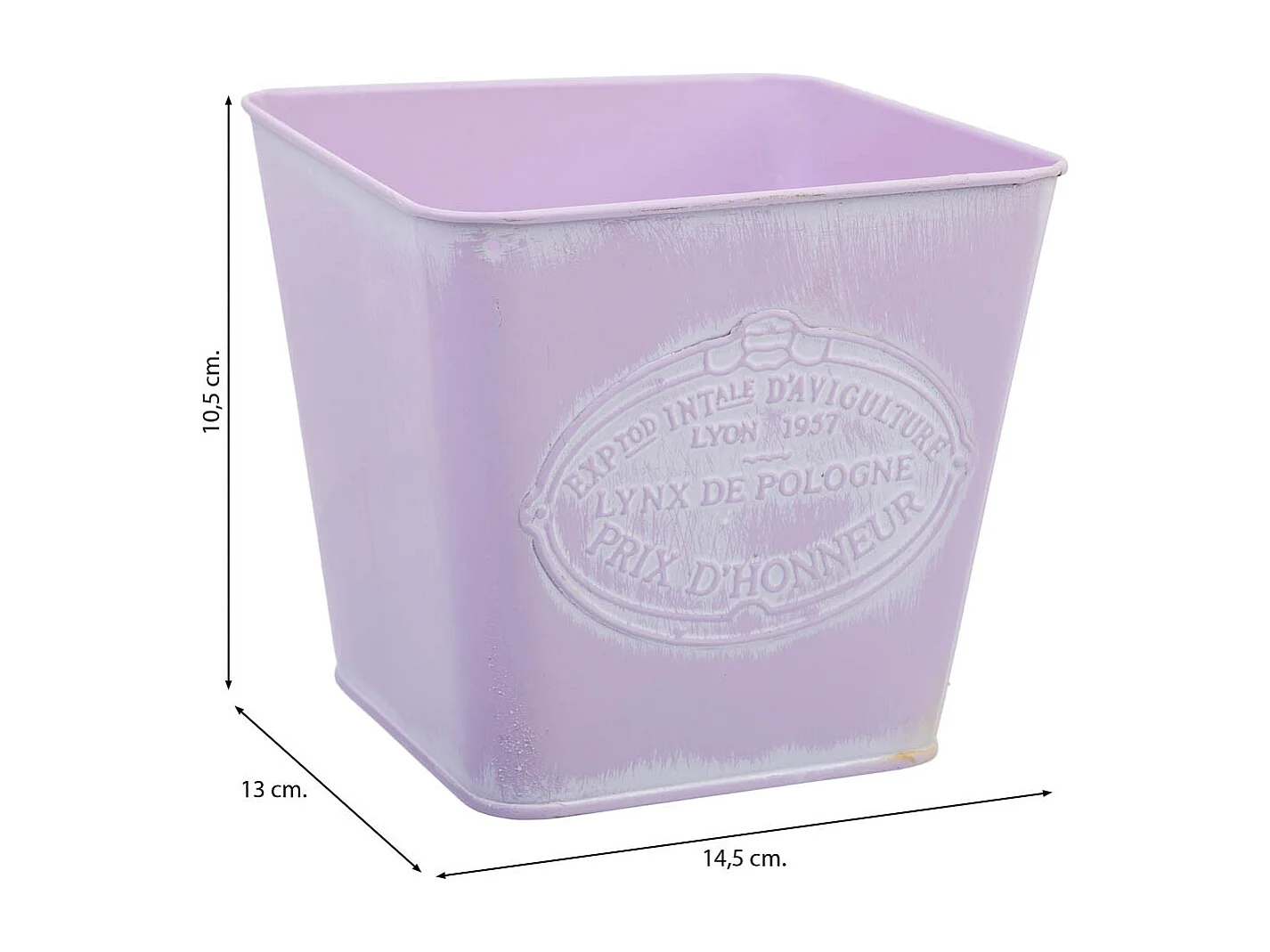 Rosa Metallkorb 14.5x13x10.5