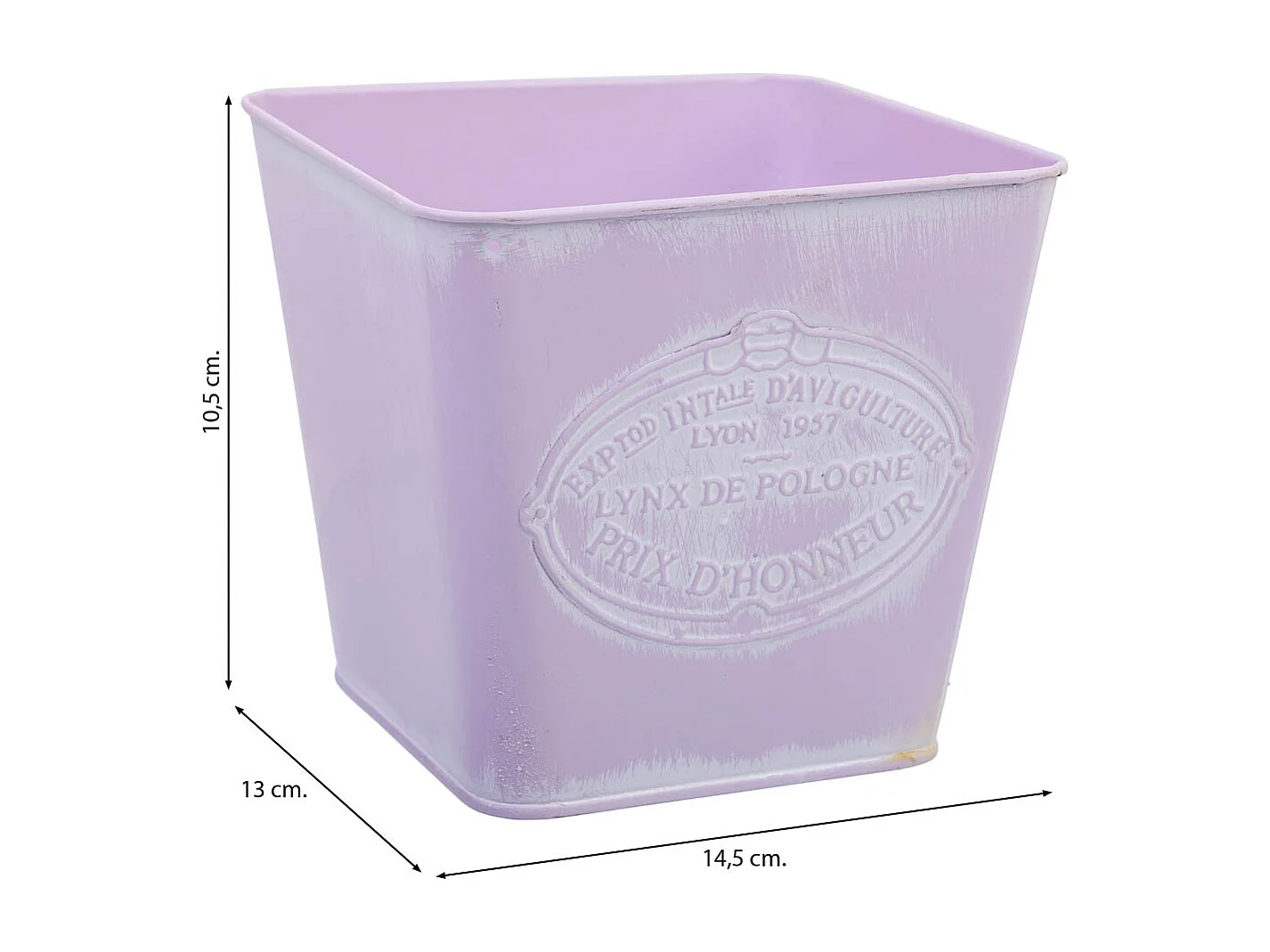 Panier en métal rose 14.5x13x10.5