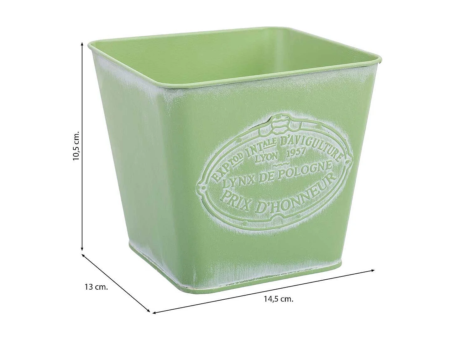 Grüner Metallkorb 14.5x13x10.5