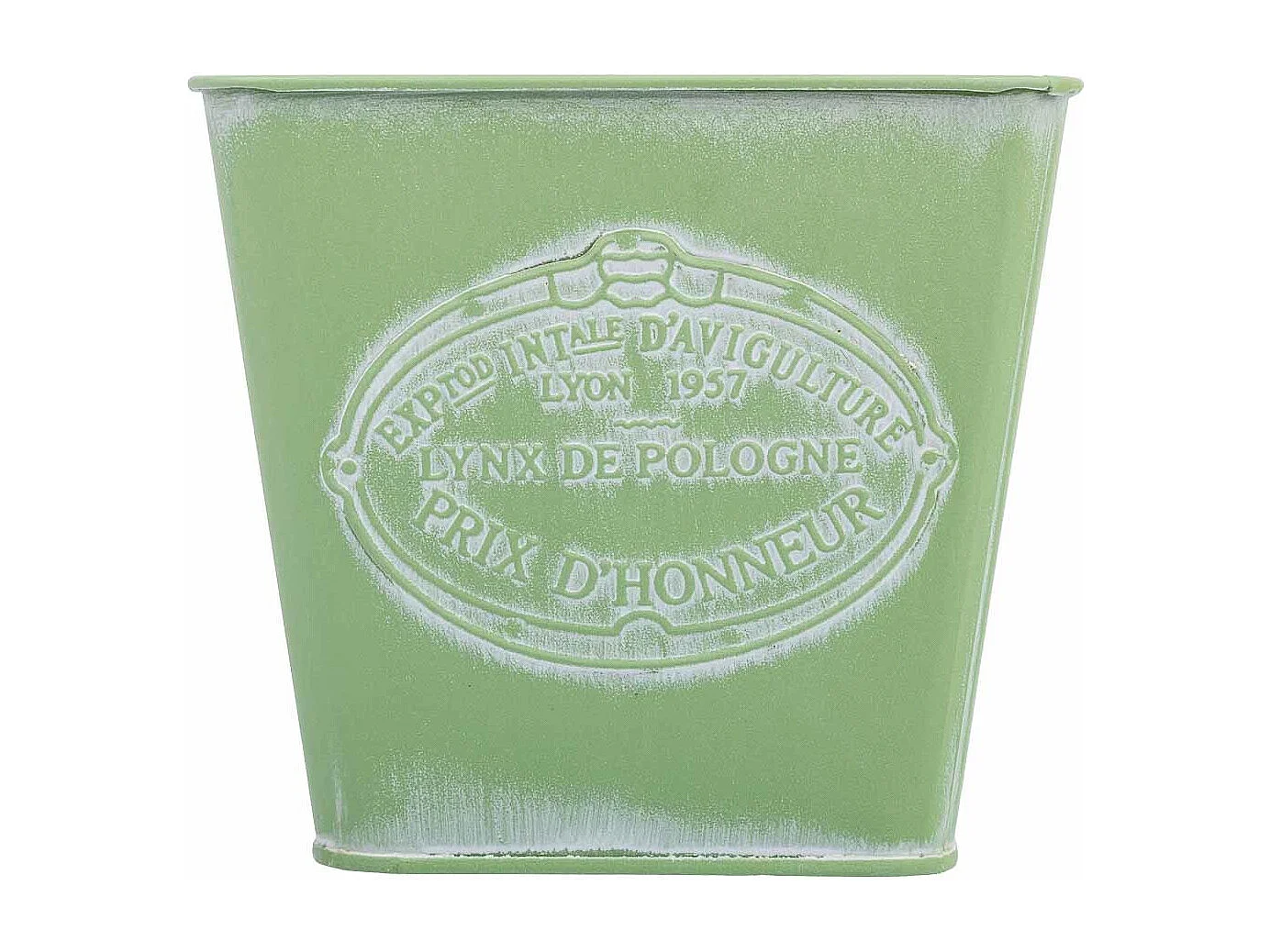 Cestino in metallo verde 14,5x13x10,5