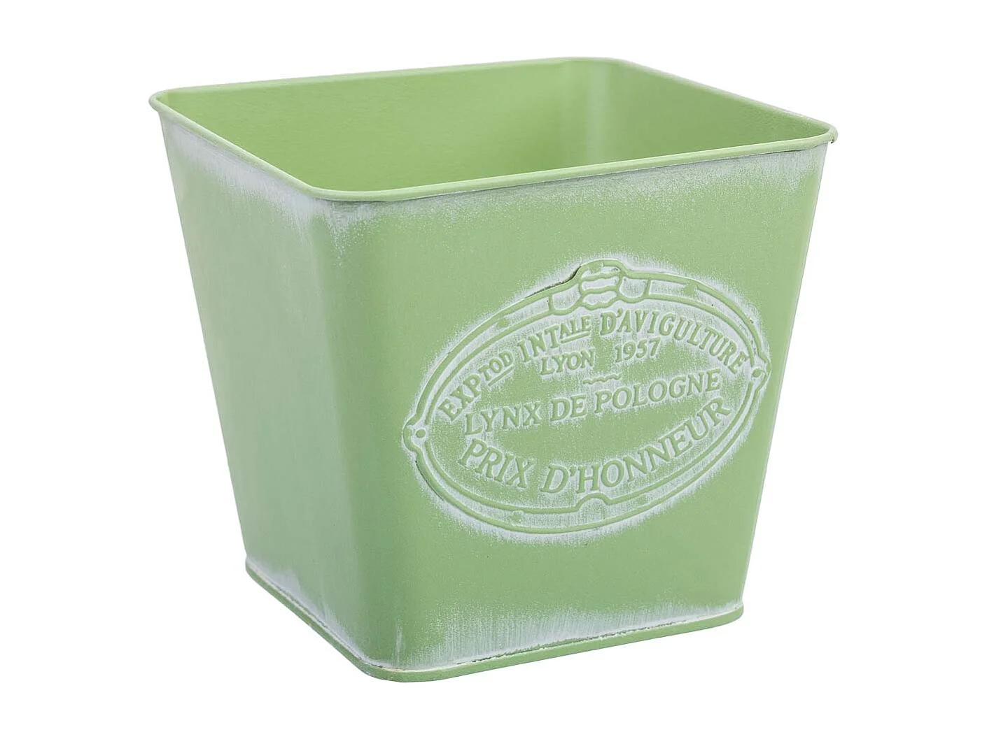 Cestino in metallo verde 14,5x13x10,5