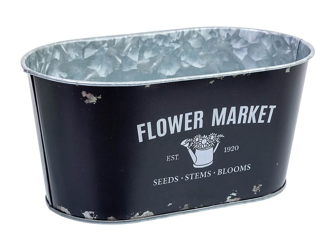 Schwarzer Metallkorb 19,5x11,5x9 B16,5x8,5