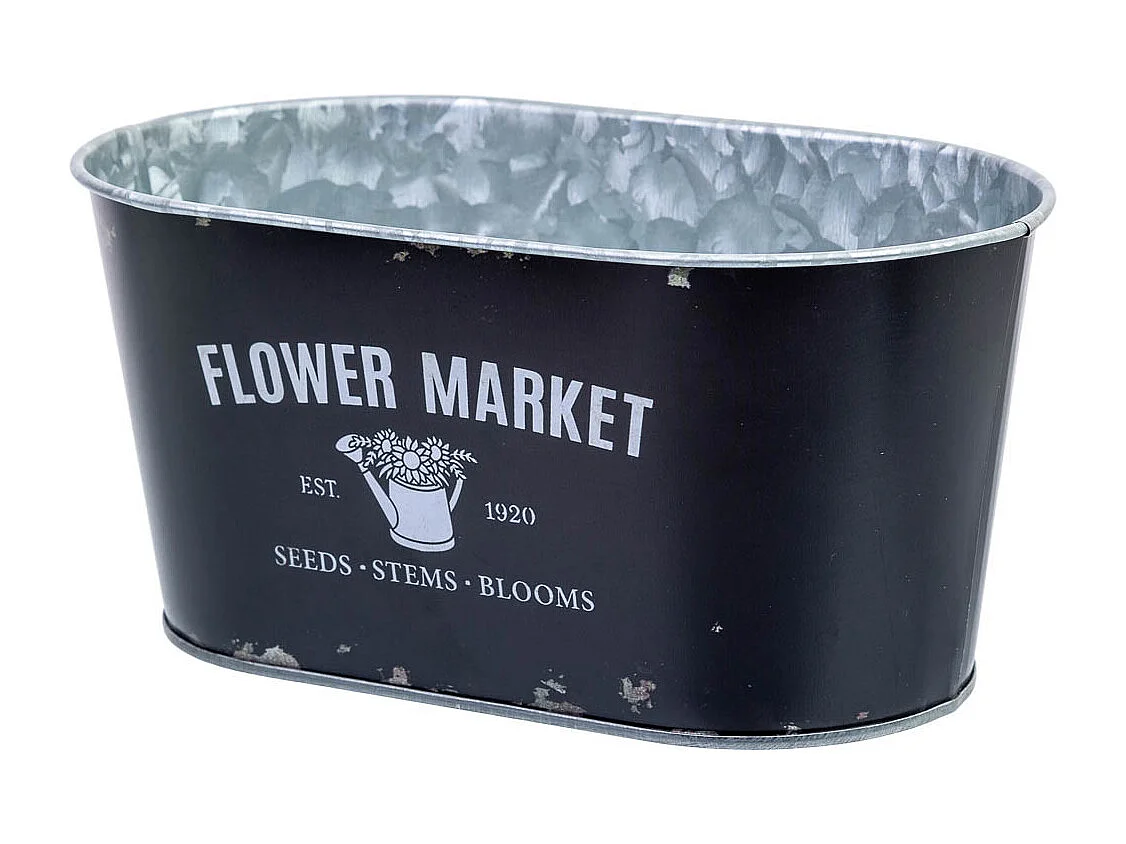 Schwarzer Metallkorb 19,5x11,5x9 B16,5x8,5