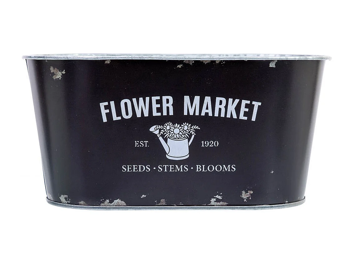 Schwarzer Metallkorb 19,5x11,5x9 B16,5x8,5