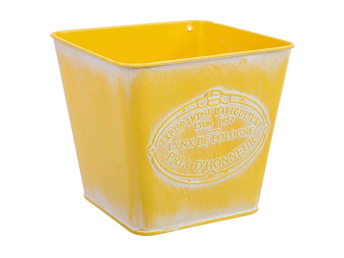 Cestino giallo in metallo 14,5x13x10,5