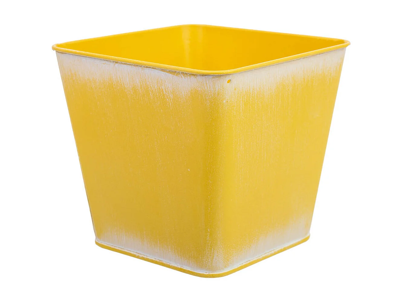 Cestino giallo in metallo 14,5x13x10,5