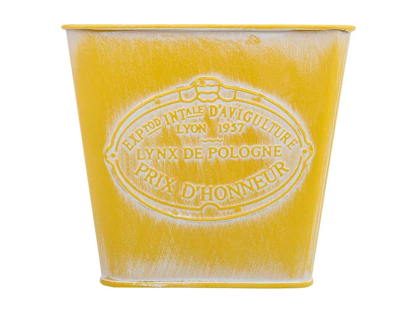 Cesto de metal amarelo 14,5x13x10,5