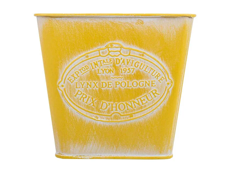 Gelber Metallkorb 14,5x13x10,5