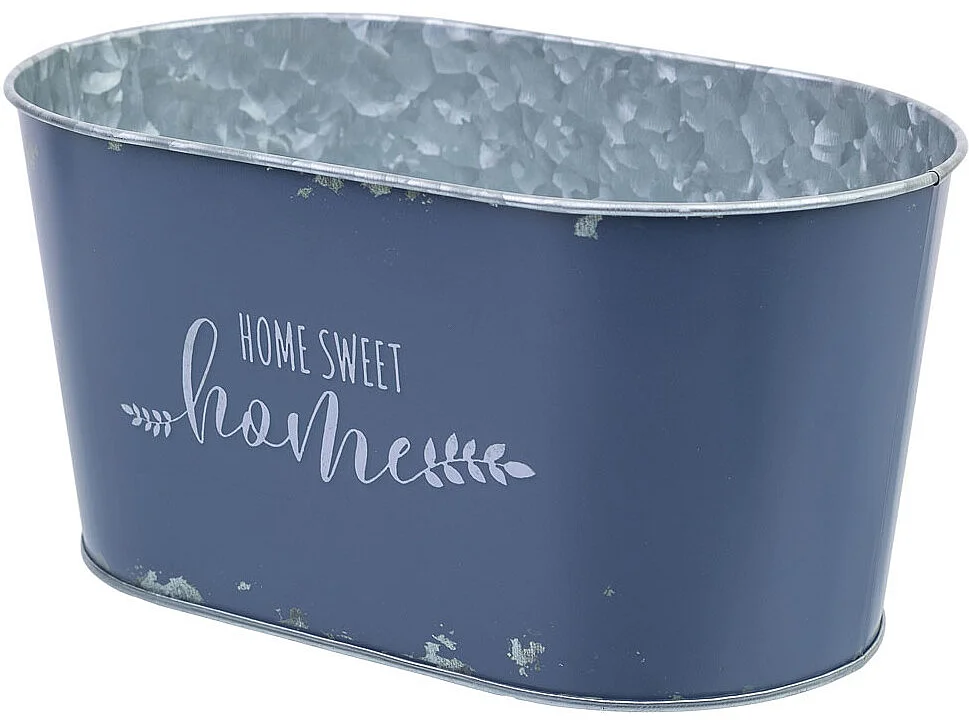 Cestino in metallo blu 22,5x13,7x11,3 B20x11