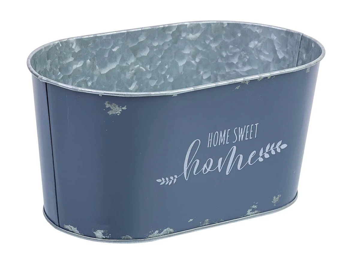 Cestino in metallo blu 22,5x13,7x11,3 B20x11