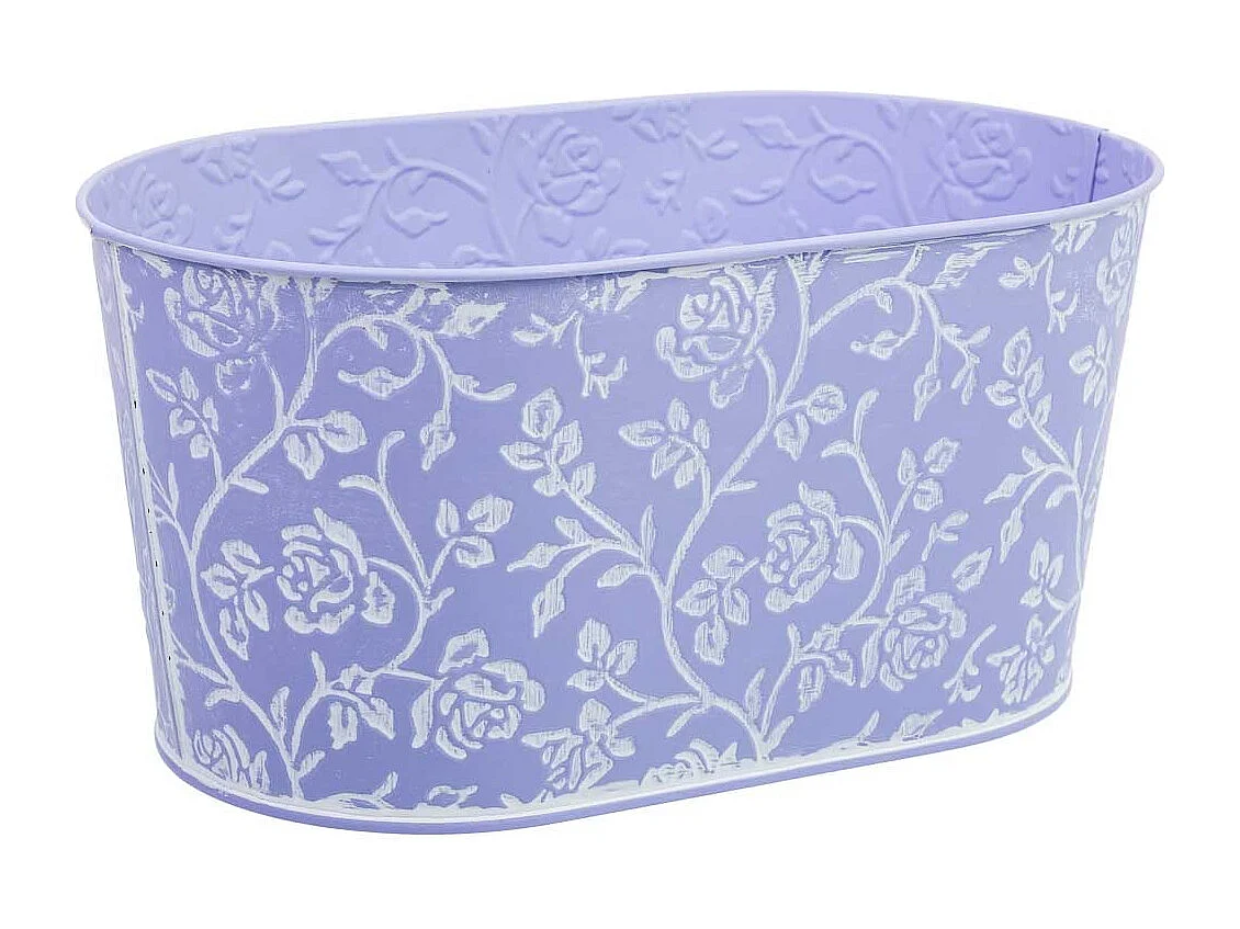 Cestino in metallo blu 22,5x13,5x11,5 B20x11