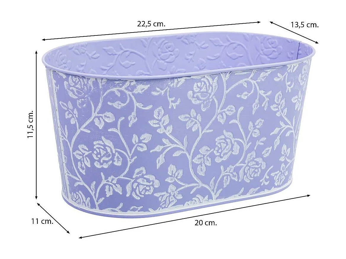 Panier métallique bleu 22.5x13.5x11.5 B20x11