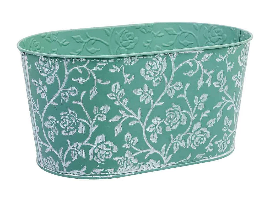 Cestino in metallo blu 22,5x13,5x11,5 B20x11