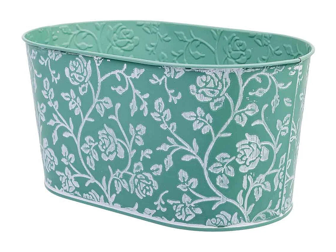 Cestino in metallo blu 22,5x13,5x11,5 B20x11