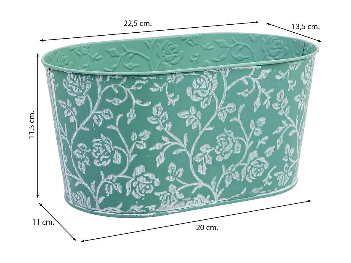 Panier métallique bleu 22.5x13.5x11.5 B20x11
