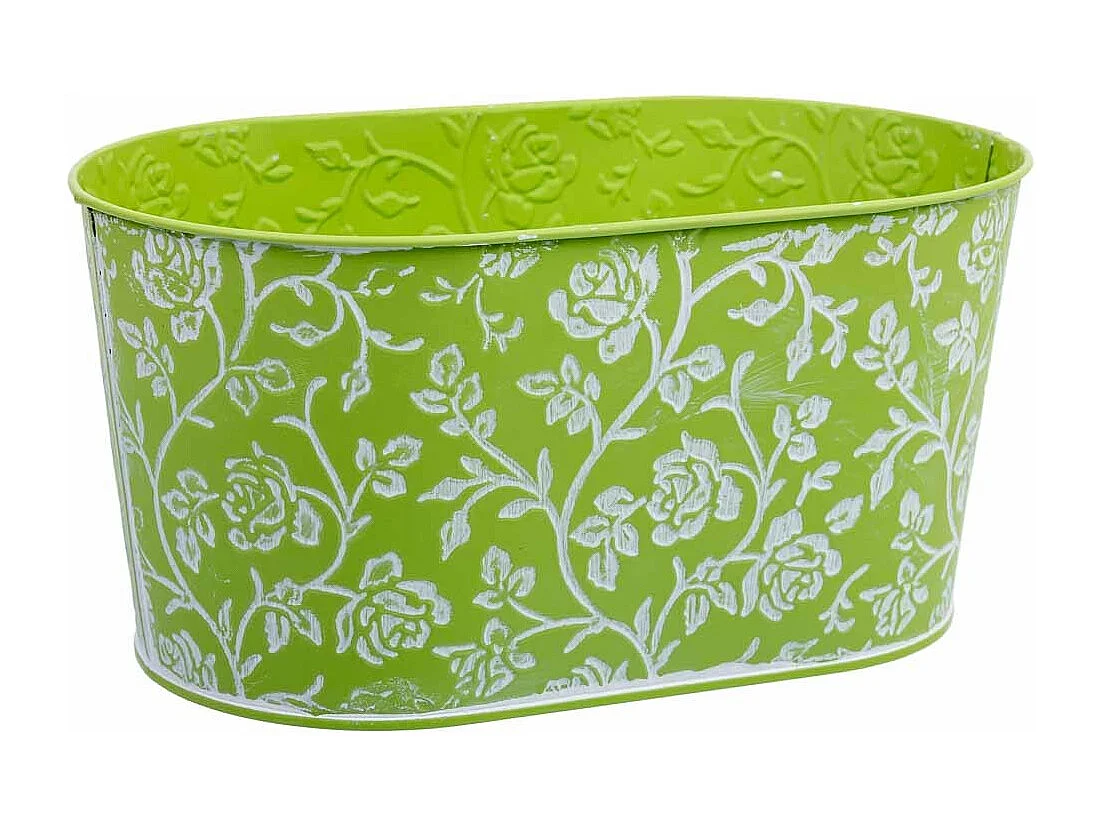 Cestino in metallo verde 22,5x13,5x11,5 B20x11