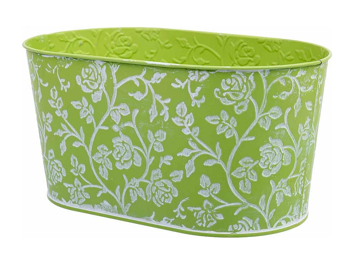 Cestino in metallo verde 22,5x13,5x11,5 B20x11