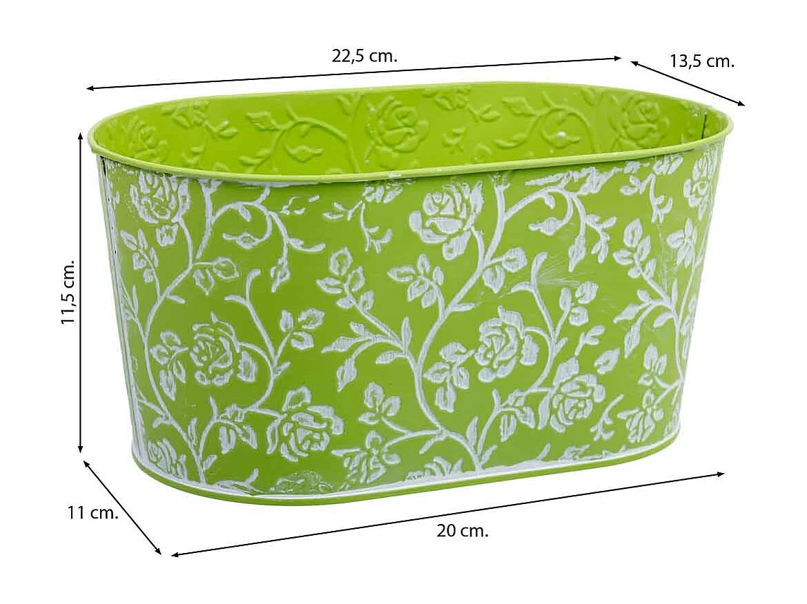 Cesto metálico verde 22,5x13,5x13,5x11,5 B20x11