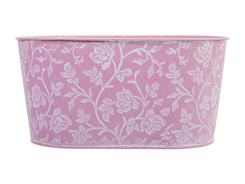 Cestino in metallo rosa 22,5x13,5x11,5 B20x11