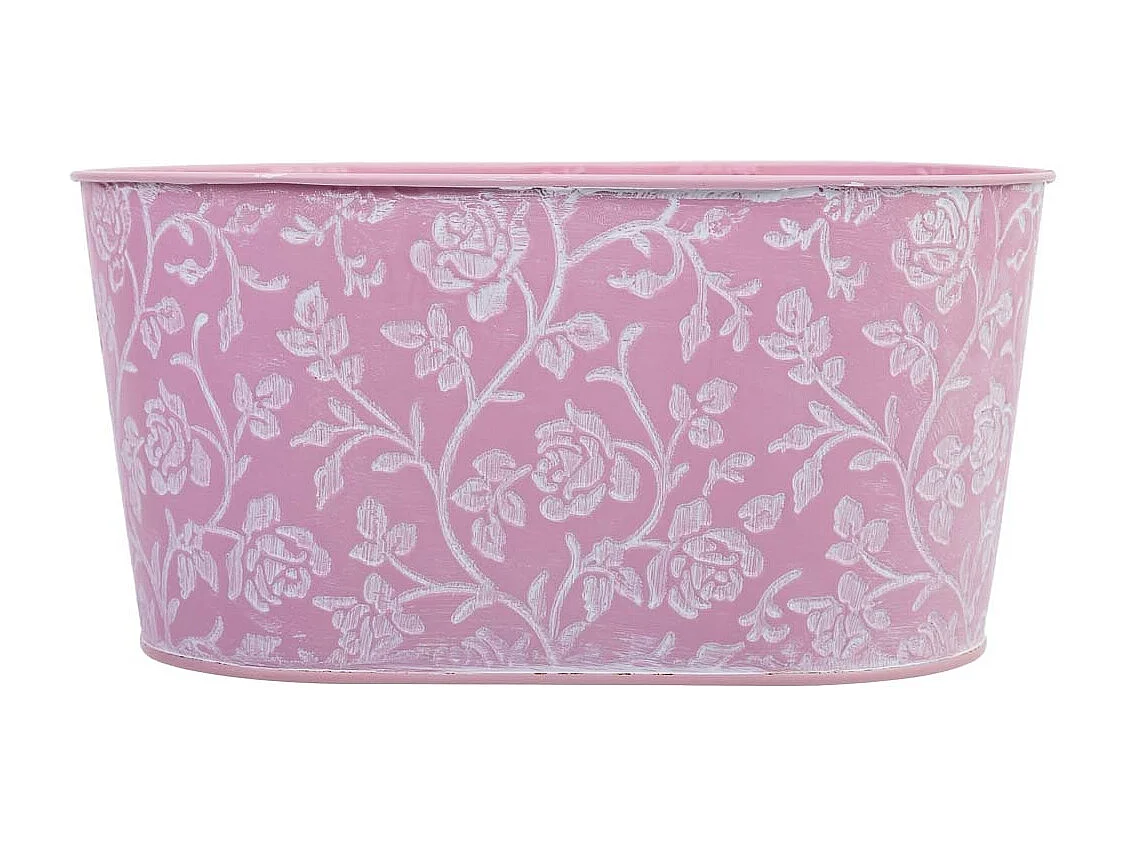 Cestino in metallo rosa 22,5x13,5x11,5 B20x11