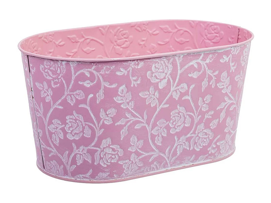 Cestino in metallo rosa 22,5x13,5x11,5 B20x11