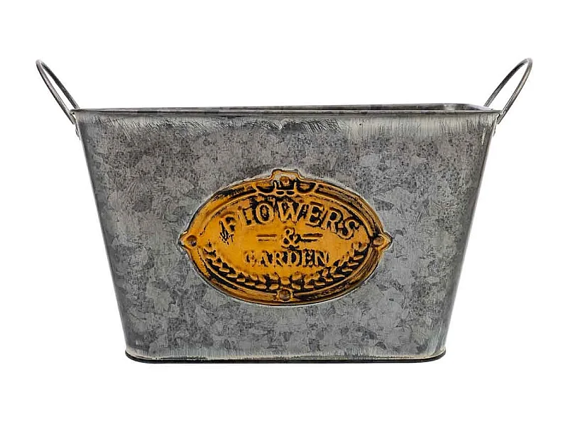 Cestino in metallo con manici 26,5x17,5x15,5 B19x13