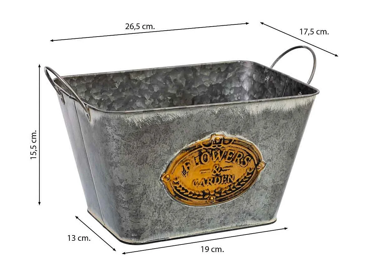 Cesto metalico con asas 26,5x17,5x15,5  B19x13