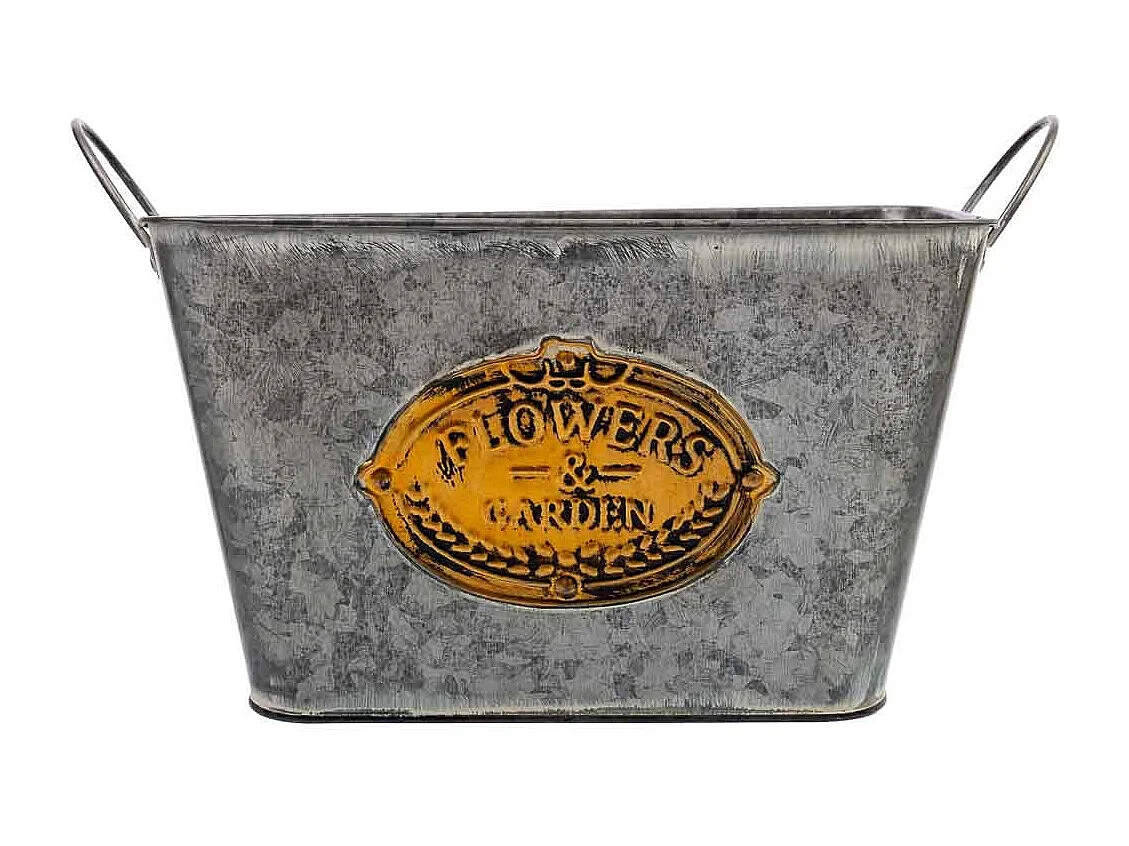 Cestino in metallo con manici 26,5x17,5x15,5 B19x13