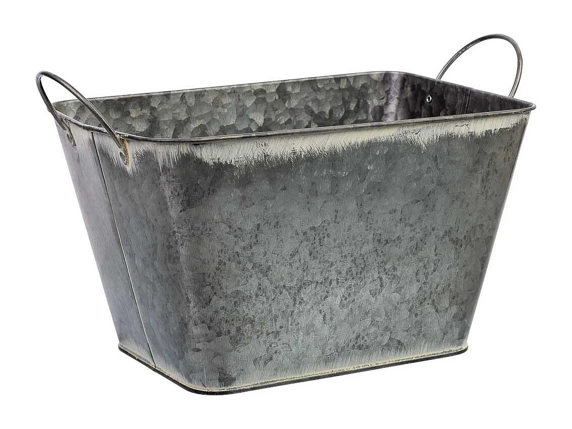 Cestino in metallo con manici 26,5x17,5x15,5 B19x13