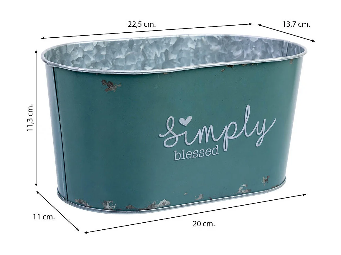 Metallkorb blau 22,5x13,7x11,3 B20x11