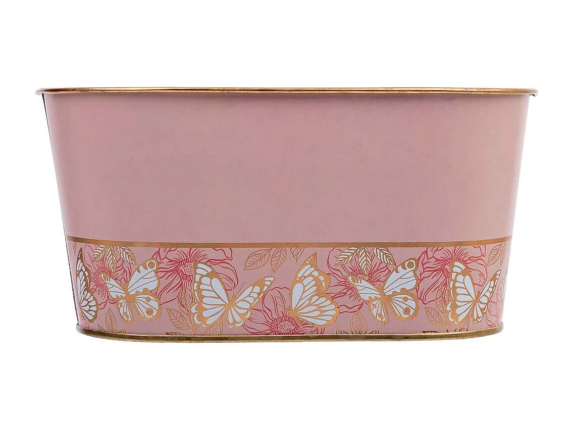 Panier en métal rose 19,5x11,5x9 B16,5x8,5