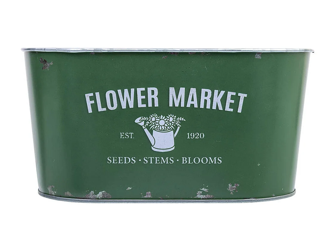 Cestino in metallo verde 22,5x13,7x11,3 B20x11