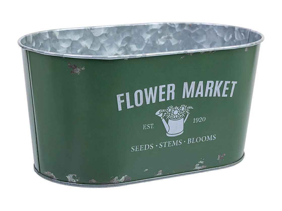 Cestino in metallo verde 22,5x13,7x11,3 B20x11