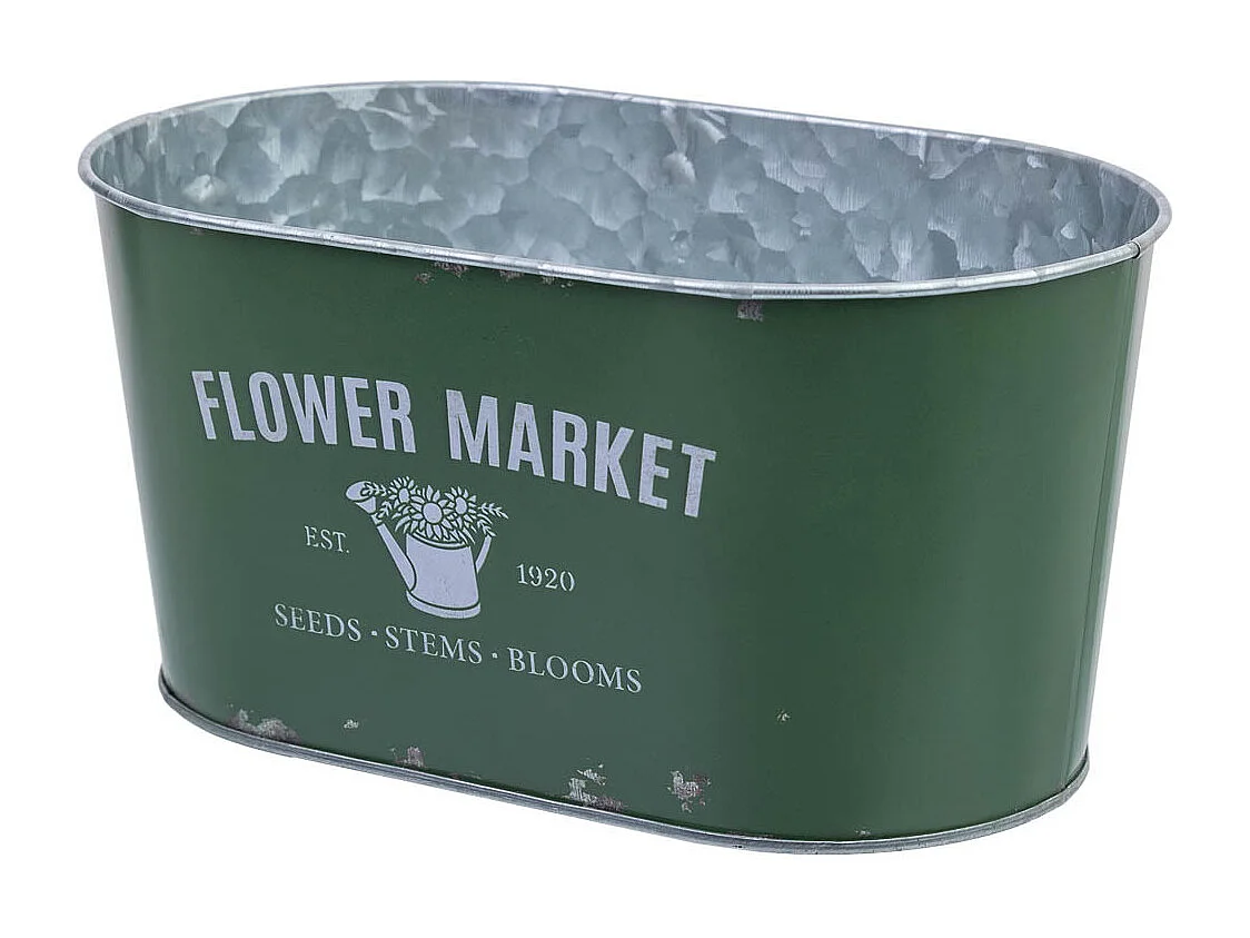 Cestino in metallo verde 22,5x13,7x11,3 B20x11