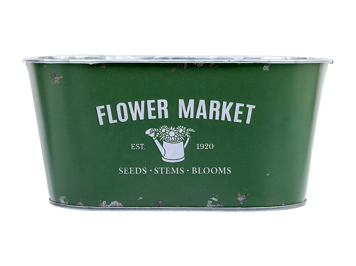 Grüner Metallkorb 19,5x11,5x9 B16,5x8,5